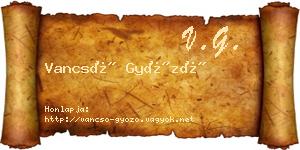 Vancsó Győző névjegykártya