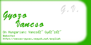 gyozo vancso business card